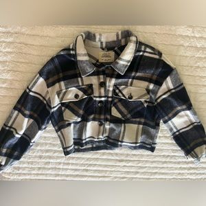 Ashley Outerwear Plaid Cropped Jacket Size Large